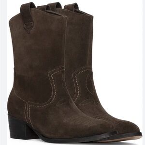 Women’s Western Brown Suede Cowboy Boots Clarks Octavia Up US 7.5 EU 38 Portugal